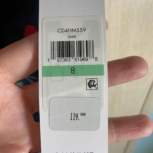 Calvin Klein Women's Printed Chiffon Tulip-Sleeve Knee-length Dress New Sz 8 - Picture 9 of 16